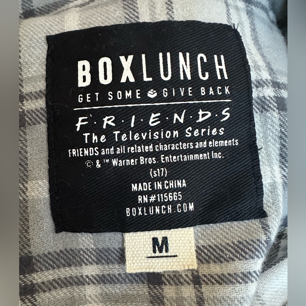 NWOT! FRIENDS Central Perk Grey Lightweight Flannel in Medium | Box Lunch - Picture 5 of 5